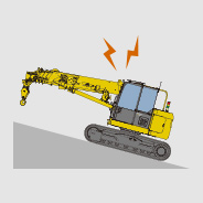 Grúas sobre orugas MAEDA Alarma de inclinación