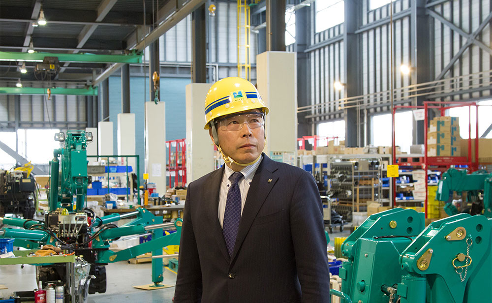 El presidente Masaaki Shioiri de MAEDA Seisakusho Co, Ltd. en la fábrica MAEDA en Japón